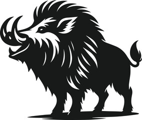Wild boar animal silhouette vector