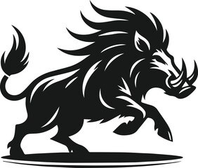 Wild boar animal silhouette vector