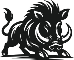 Wild boar animal silhouette vector