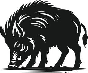 Wild boar animal silhouette vector