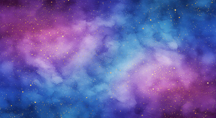 Fototapeta premium Watercolor galaxy with cosmic dust and a celestial gradient of dreamy hues