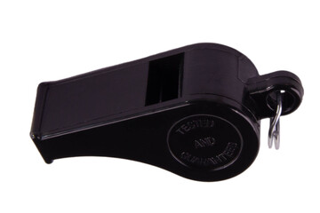 whistle black isolated on white or transparent background, png file