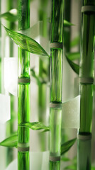 Obraz premium Artificial Bamboo Stems with Leaves