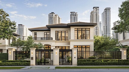 Elegant modern house in a city setting