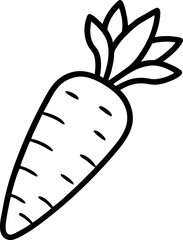 Carrot outline icon of vector illustration 