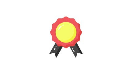 Flat vector of star badge, modern icon of quality badge in editable style , 4k, video, animation, animated icon,
