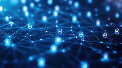 Obraz premium Analyzing Digital Network Connections with User Icons and Interconnected Nodes