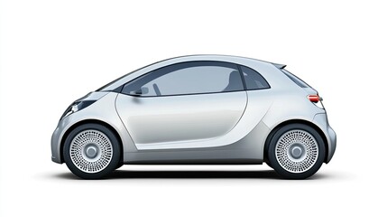 Fototapeta premium Compact Electric Car Side View with Modern Design and Sleek Lines