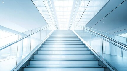 Fototapeta premium Modern, bright stairway leading upward