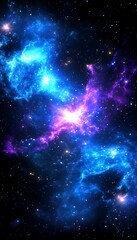 Cosmic Nebula Blue Purple Glow.