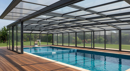 Luxurious retractable glass pool enclosure enhancing outdoor lifestyle comfort