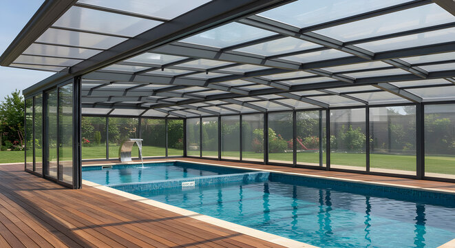 Luxurious retractable glass pool enclosure enhancing outdoor lifestyle comfort