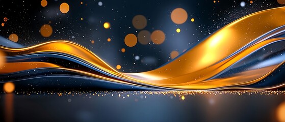 Golden wave abstract background.