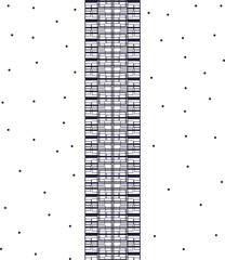 A simulation of a skyscraper or tower-like structure with falling snow.
