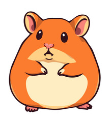 Cute hamster. Vector isolated illustration