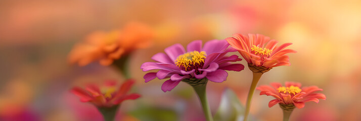 Obraz premium Exuberant Array of Multi-Colored Zinnias Showcasing Nature's Vivid Palette and Intricate Beauty in a Stunning Bouquet