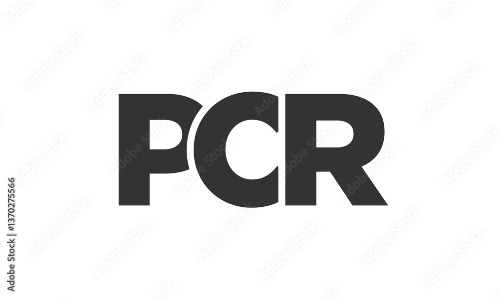 Fototapete pcr logo design template with strong and modern bold text. initial based vector logotype featuring s