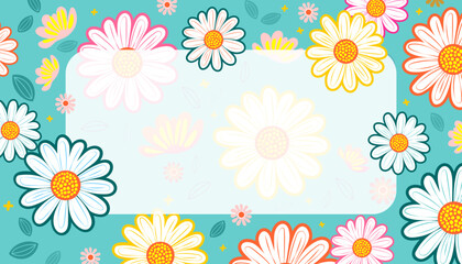 Fototapeta premium seamless pattern with daisies