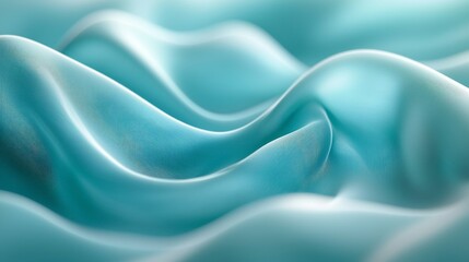 Obraz premium A blue fabric with a wave pattern. The fabric is smooth and shiny
