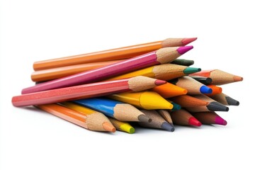 Fototapeta premium Pile of Colored Pencils Stacked Together Art Supplies for Drawing