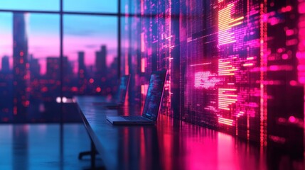 Cyberpunk Cityscape: Neon Dreams and Digital Dawn