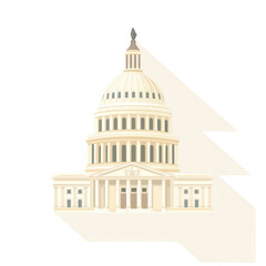 Regal dome-shaped architecture featuring a classic design, set against a white isolated background, emphasizing its grandeur and details.