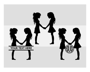 Best Friend svg, Best Friend Silhouette, Friend Svg, Friend Svg For Cricut, Friendship Day, Besties, Cut File, Bff Svg, Clipart, Best Friend Monogram, 