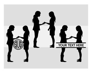 Best Friend svg, Best Friend Silhouette, Friend Svg, Friend Svg For Cricut, Friendship Day, Besties, Cut File, Bff Svg, Clipart, Best Friend Monogram, 