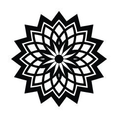 Intricate Mandala Silhouette Simple Black Design Vector Art illustrations