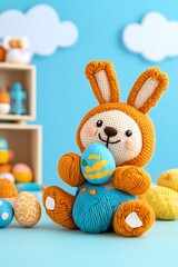 Easter Bunny Holding Egg