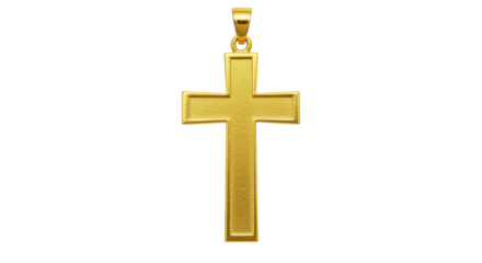 Isolated Gold Cross Pendant