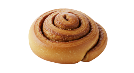 Delicious Cinnamon Roll Isolated on White Background, Ready to be Served