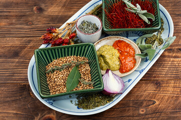 Different aromatic spices.