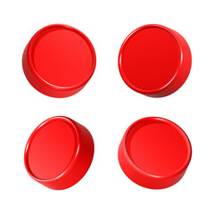 blank button circle 3d rendering