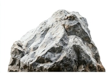 Isolated Gray Rock Formation on White Background for Design Elements
