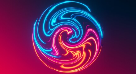 Dynamic motion graphics loop featuring luminous, intertwining neon spirals creating a hypnotic effect.