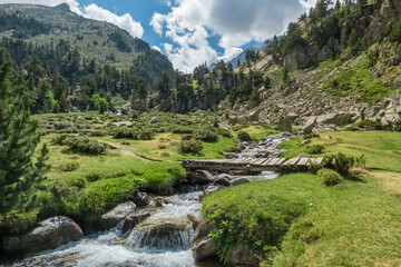 Aigualluts planes in the Benasque valley in Pyrenees, Spain