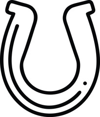 Horseshoe Line Art Vector Icon
