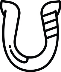 Horseshoe Line Art Vector Icon