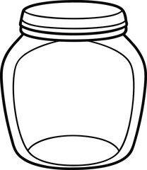 Jar Line Art Vector