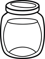 Jar Line Art Vector