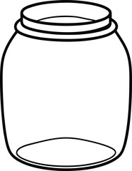 Jar Line Art Vector