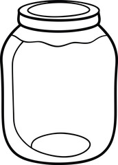 Jar Line Art Vector