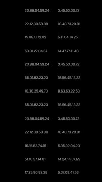 Vertical video abstract background programming code frame with random animation text video overlay template