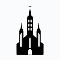 Obraz premium Divine Christian Church Silhouette for Spiritual Worship and Serenity