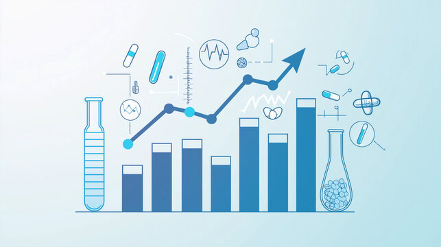 Diagramme de croissance d&rsquo;une entreprise pharmaceutique