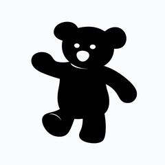 Fototapeta premium Cuddly Teddy Bear Silhouette Embracing Love and Comfort in Monochrome Design for Baby Nursery Decor