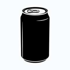 Fizzing Refreshment: Aluminum Soda Can Silhouette Vector Illustration