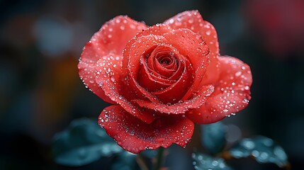 red rose with water drops