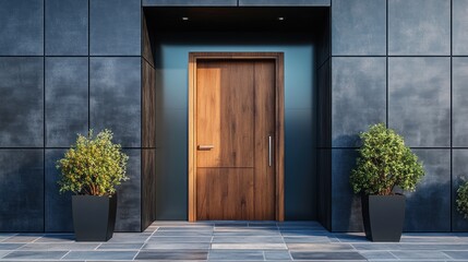 Modern Home Entrance: A Stylish Wooden Door